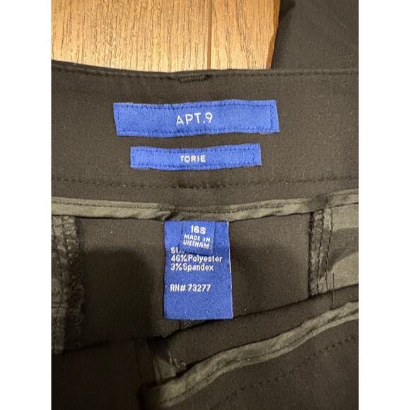 Apt 9 Black Pants Torie Size 16S Short Kohls - Picture 3 of 3